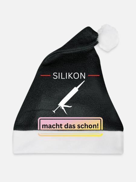 Silikon macht das schon - Weihnachtsmütze - Schwarz/Weiß - Vorne
