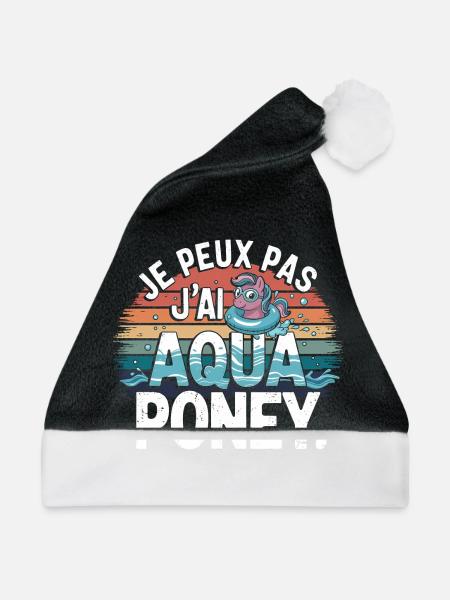 Ich kann nicht, ich habe Aqua Pony - Weihnachtsmütze - Schwarz/Weiß - Vorne