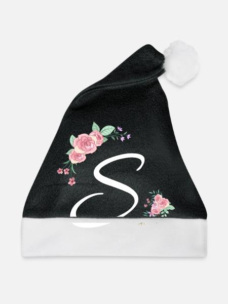 Brief s Blumen - Weihnachtsmütze - Schwarz/Weiß