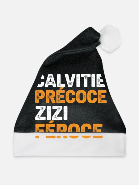 Glatze Kahlheit Glatze Geschenk Glatze Mann Humor - Weihnachtsmütze - Schwarz/Weiß - Vorne