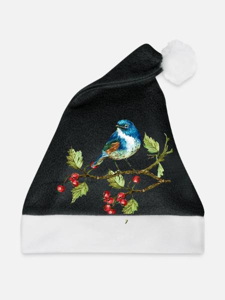 Bunter Vogel - Weihnachtsmütze - Schwarz/Weiß