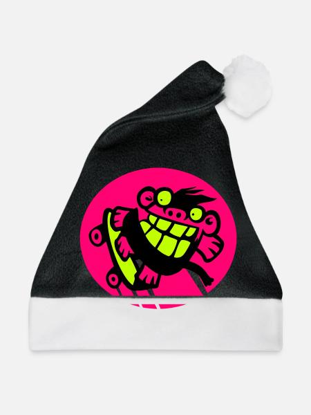 Skateboarding Affe! - Weihnachtsmütze - Schwarz/Weiß