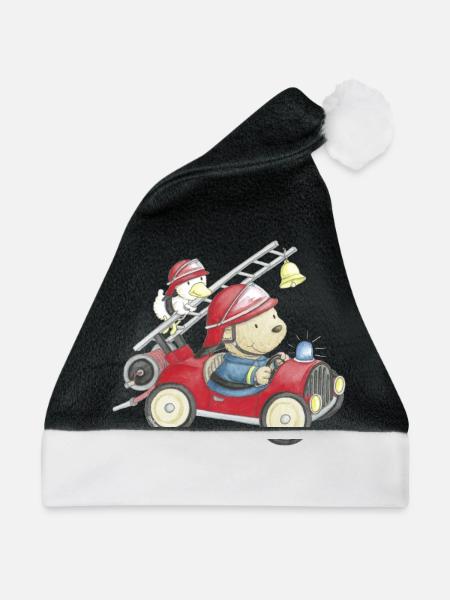 PP_Feuerwehr_01 - Weihnachtsmütze - Schwarz/Weiß