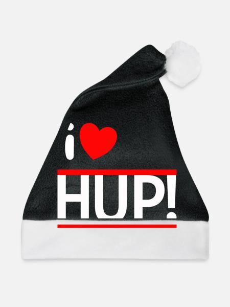 i LOVE HUP! - Weihnachtsmütze - Schwarz/Weiß - Vorne