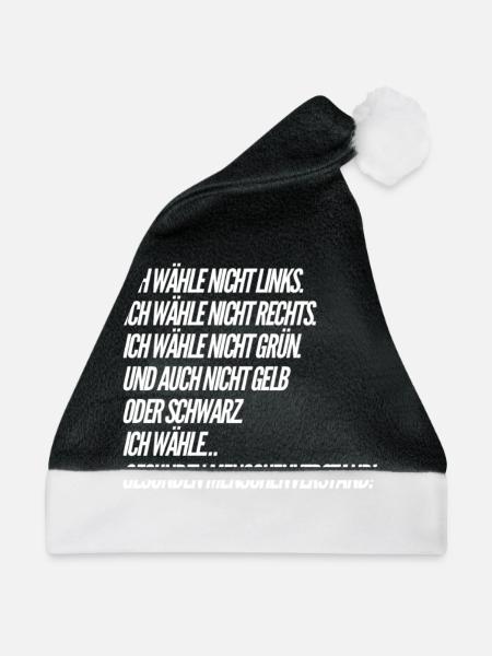 Bundestags Wahlen - Weihnachtsmütze - Schwarz/Weiß - Vorne