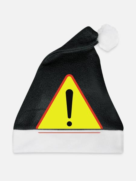 Warndreieck - Weihnachtsmütze - Schwarz/Weiß