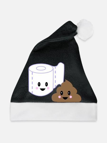 WC kawaii poo - Weihnachtsmütze - Schwarz/Weiß