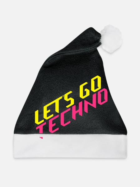 let's go techno - Weihnachtsmütze - Schwarz/Weiß