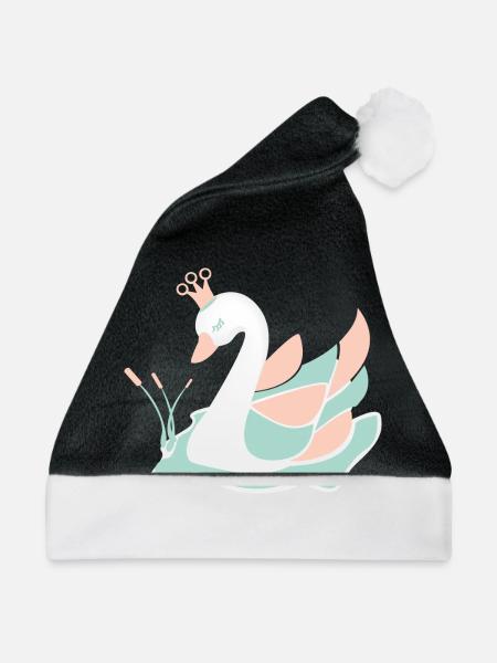 schwan_baby_pastell - Weihnachtsmütze - Schwarz/Weiß - Vorne
