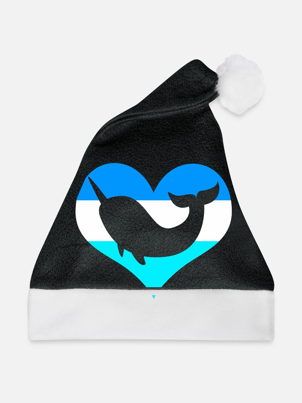 Narwal - Weihnachtsmütze - Schwarz/Weiß - Vorne