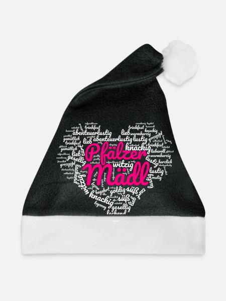 Herzl: Pfälzer Mädl - Weihnachtsmütze - Schwarz/Weiß