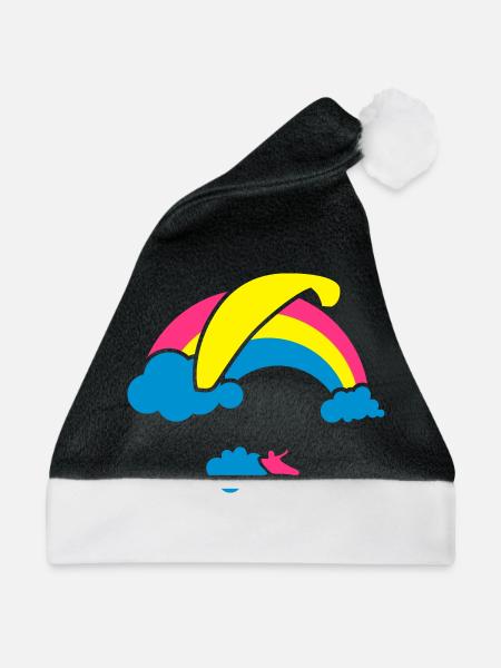 Rainbow & Clouds Paragliding - Weihnachtsmütze - Schwarz/Weiß