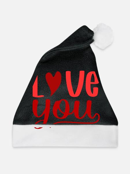 Love you - Weihnachtsmütze - Schwarz/Weiß