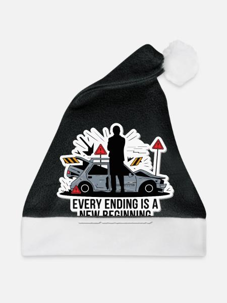 JEDES ENDE IST EIN NEUANFANG - Weihnachtsmütze - Schwarz/Weiß - Vorne