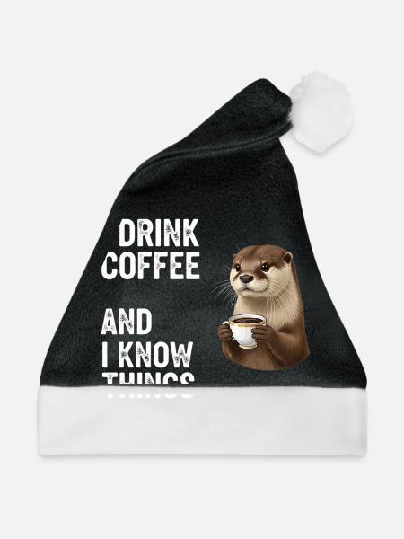 Kaffee Coffeeshop - Weihnachtsmütze - Schwarz/Weiß - Vorne