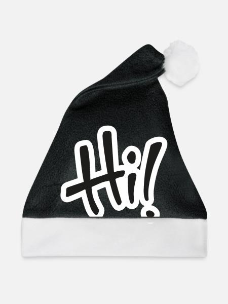 Hallo! Text - Weihnachtsmütze - Schwarz/Weiß - Vorne