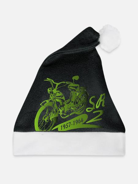 SR2 Simson schräg - Weihnachtsmütze - Schwarz/Weiß