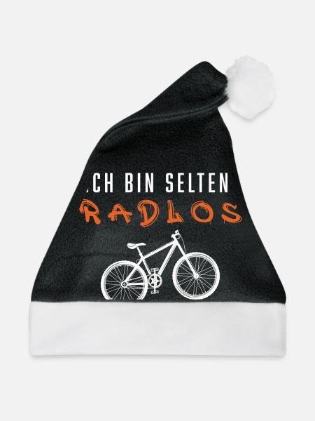 Ich Bin Selten Radlos Lustiges Fahrradfahrer Fahrr - Weihnachtsmütze - Schwarz/Weiß - Vorne