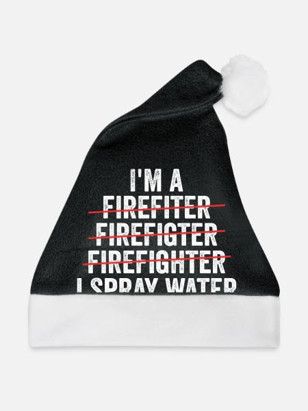 Ich bin Feuerwehrmann - Weihnachtsmütze - Schwarz/Weiß