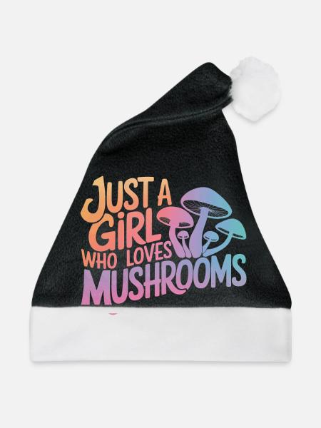 Pilz Pilze Funghi Champignon - Weihnachtsmütze - Schwarz/Weiß - Vorne