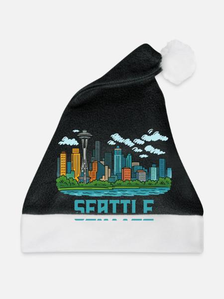 seattle stadt - Weihnachtsmütze - Schwarz/Weiß