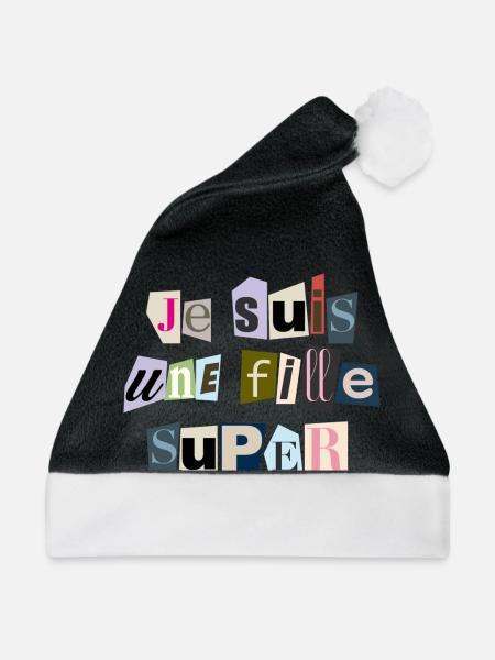 Ich bin ein Super-Mädchen - Weihnachtsmütze - Schwarz/Weiß