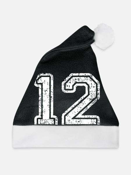 12 - Weihnachtsmütze - Schwarz/Weiß