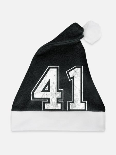 Anzahl 41 - Weihnachtsmütze - Schwarz/Weiß - Vorne