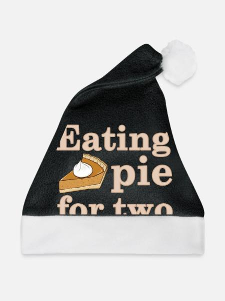 Baby-Ankündigung Kuchen für zwei Thanksgiving essen - Weihnachtsmütze - Schwarz/Weiß - Vorne