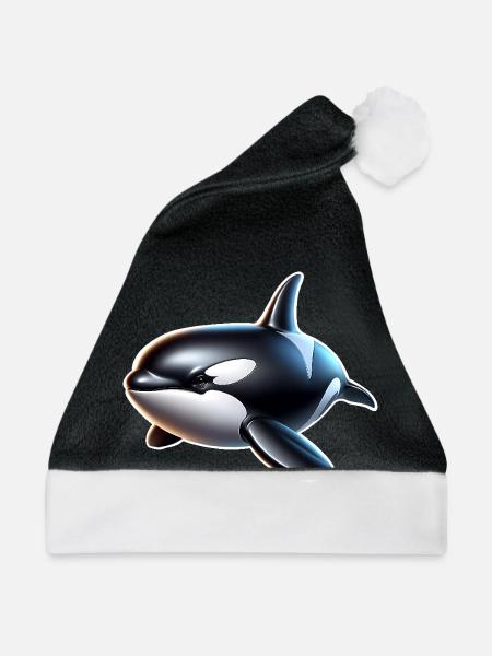 Orca Schwertwal - Weihnachtsmütze - Schwarz/Weiß - Vorne