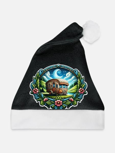 Camping - Weihnachtsmütze - Schwarz/Weiß