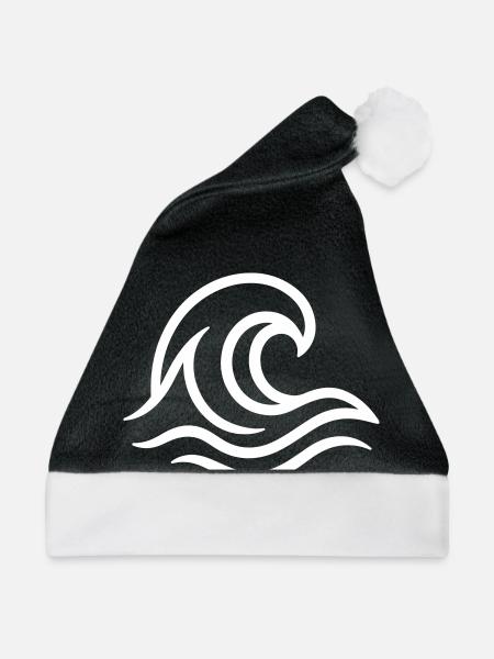 Meer Welle Ozean - Weihnachtsmütze - Schwarz/Weiß