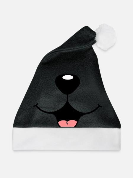 Schnauz - Weihnachtsmütze - Schwarz/Weiß - Vorne