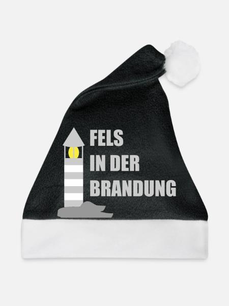 Fels in der Brandung - Weihnachtsmütze - Schwarz/Weiß
