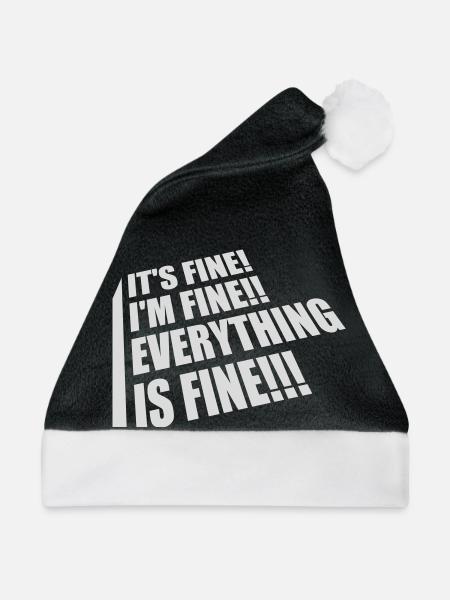 everything is fine Zitat - Weihnachtsmütze - Schwarz/Weiß