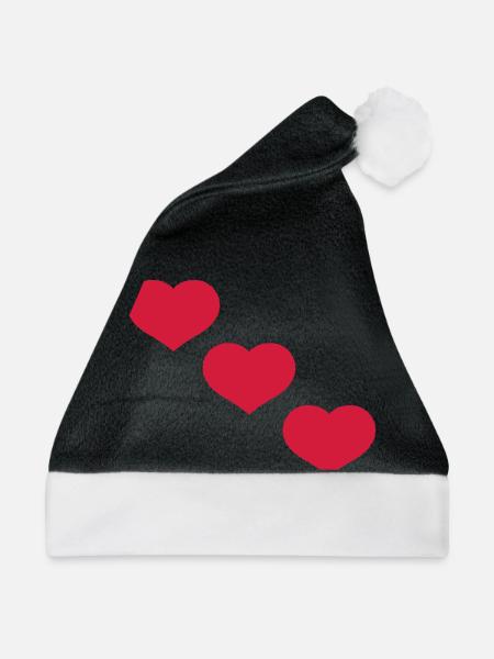 herzen - Weihnachtsmütze - Schwarz/Weiß