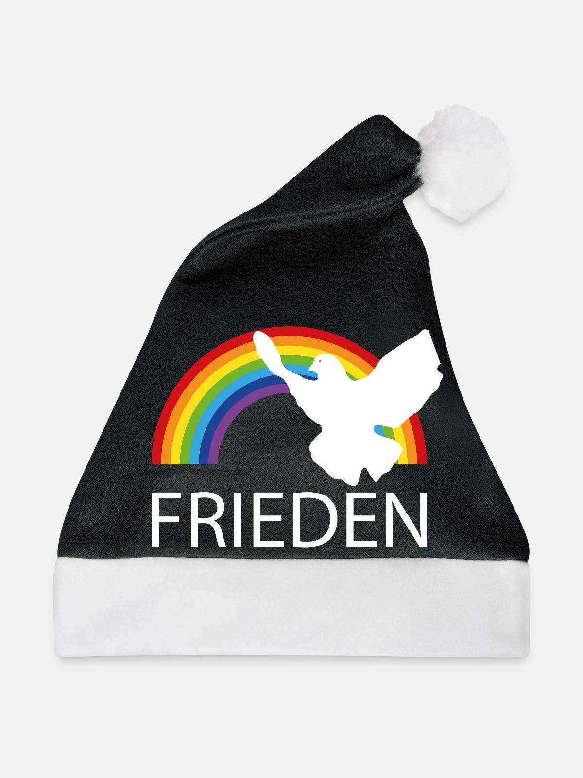 Frieden - Weihnachtsmütze - Schwarz/Weiß - Vorne
