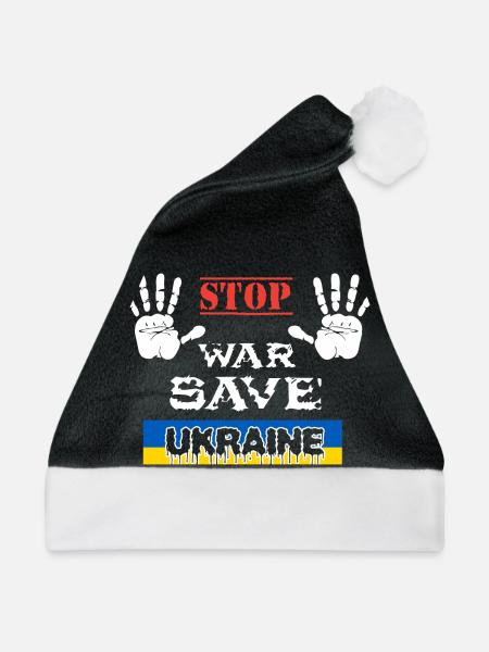 STOP WAR SAVE UKRAINE - Weihnachtsmütze - Schwarz/Weiß