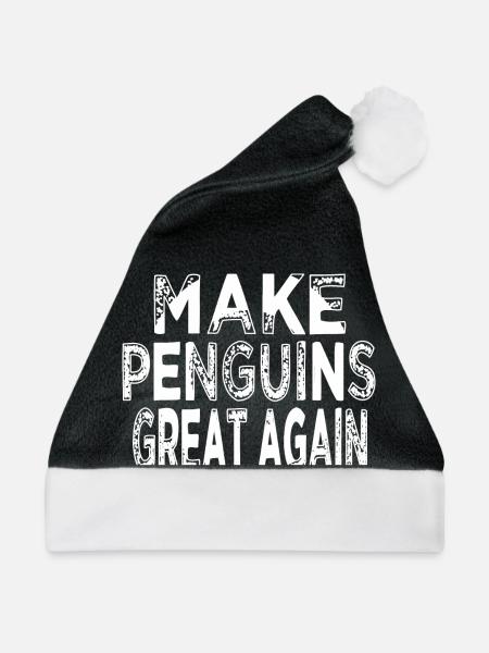 penguin happy clumpsy king penguin comic dab move - Weihnachtsmütze - Schwarz/Weiß - Vorne