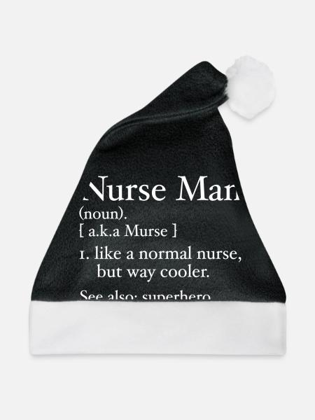 Lustiger Krankenpfleger Mann Definition - Weihnachtsmütze - Schwarz/Weiß