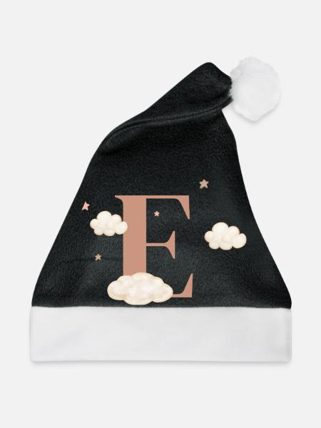 Buchstabe e bewölkt Sterne - Weihnachtsmütze - Schwarz/Weiß