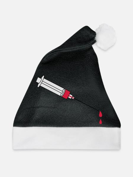 Blood Syringe - Weihnachtsmütze - Schwarz/Weiß
