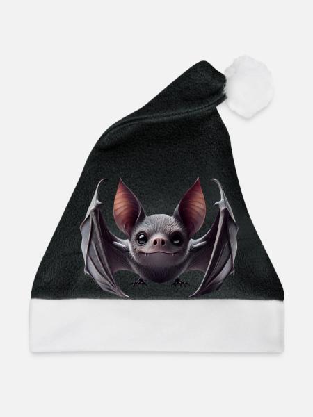 Fledermaus 2 - Weihnachtsmütze - Schwarz/Weiß
