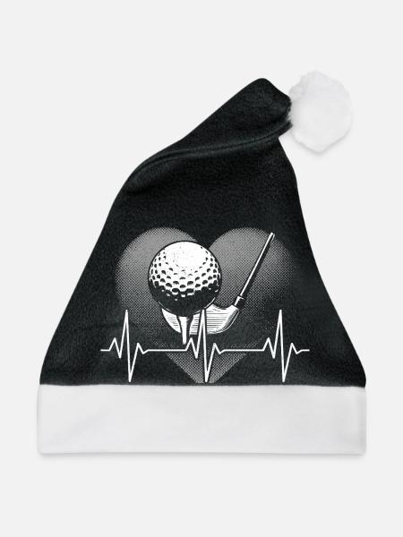Herzschlag Golf - Weihnachtsmütze - Schwarz/Weiß