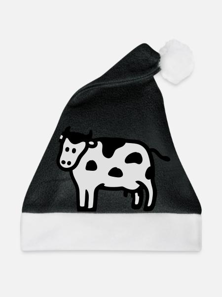 Kuh - Weihnachtsmütze - Schwarz/Weiß