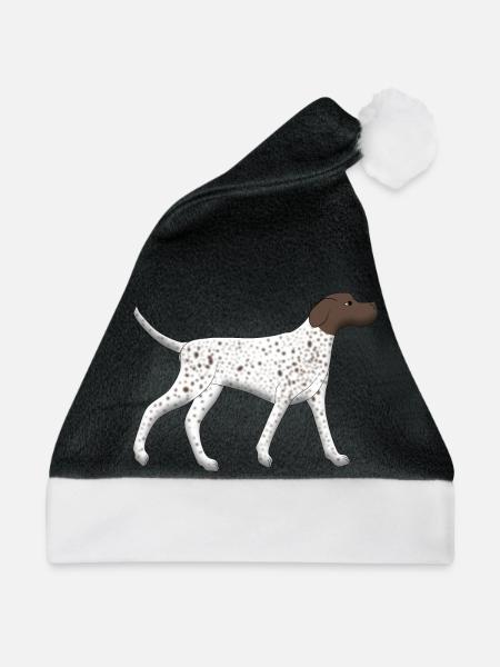 Pointer rennt - Weihnachtsmütze - Schwarz/Weiß