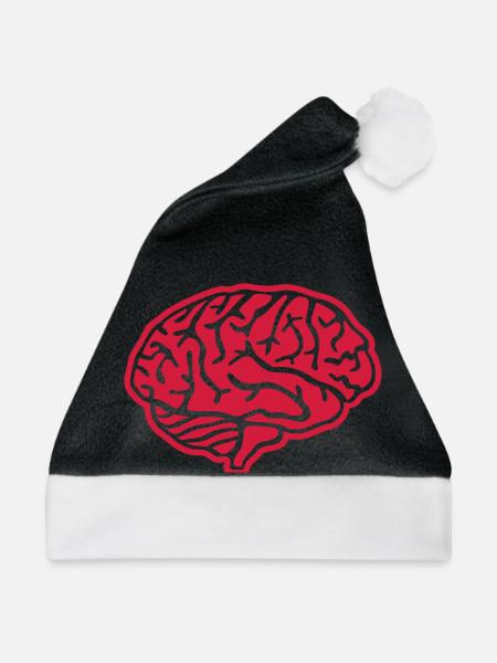 Gehirn - Weihnachtsmütze - Schwarz/Weiß