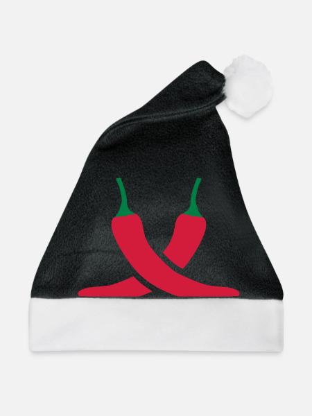 Chili - Weihnachtsmütze - Schwarz/Weiß - Vorne