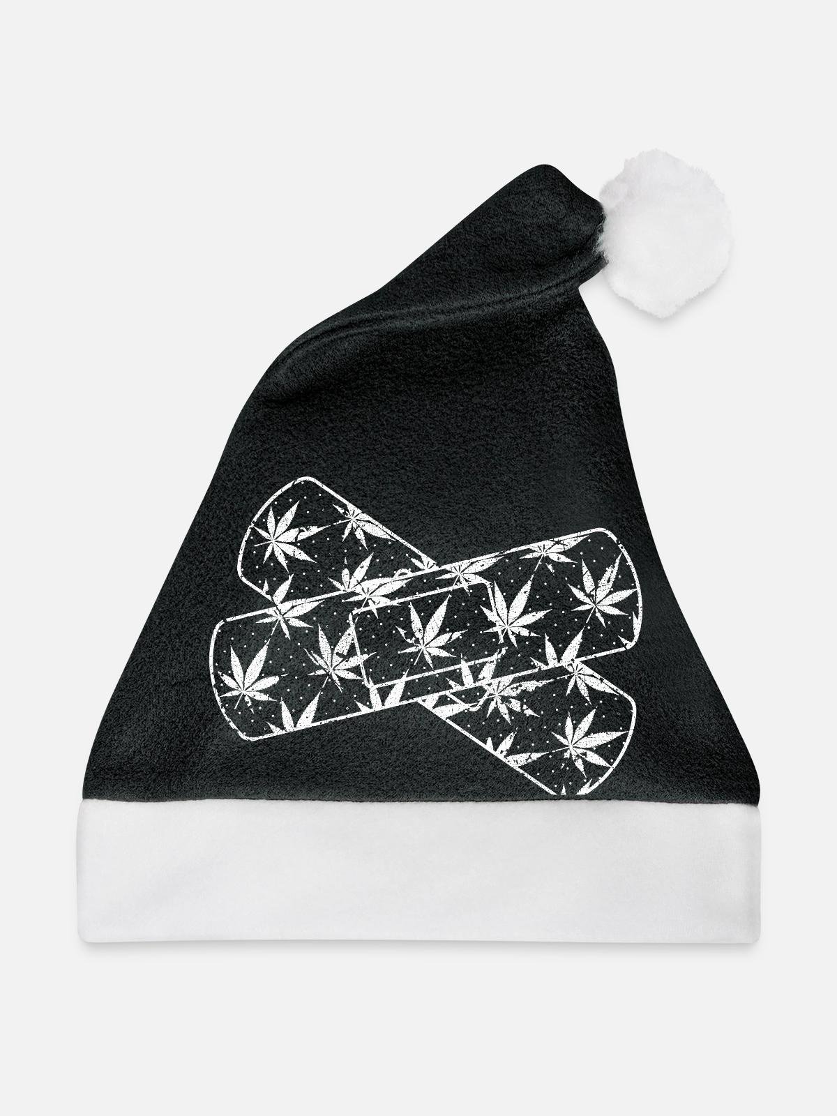 Hanf - Weihnachtsmütze - Schwarz/Weiß - Vorne