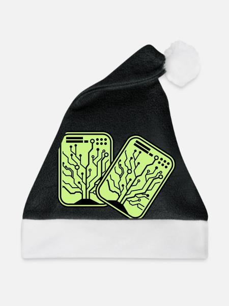 micro chip 2 - Weihnachtsmütze - Schwarz/Weiß